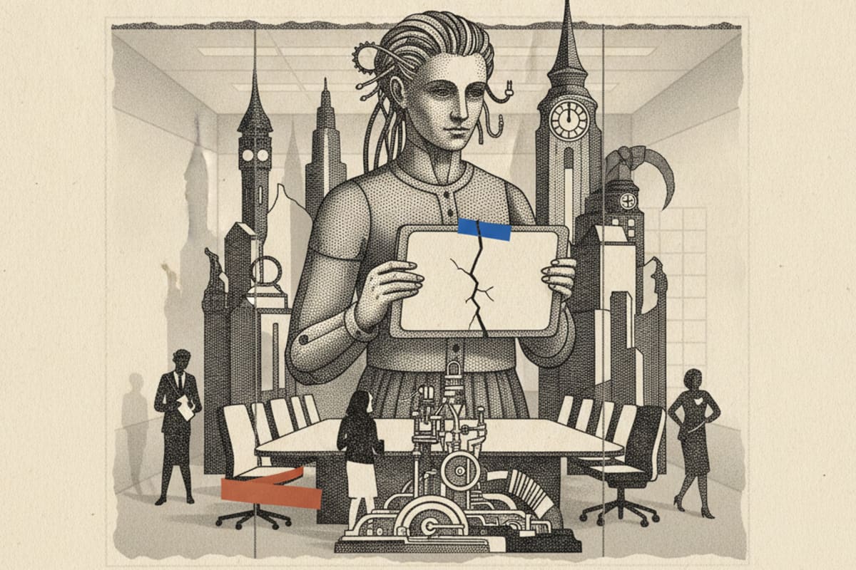 Illustration editoriale : Les grandes entreprises technologiques sont exposées
