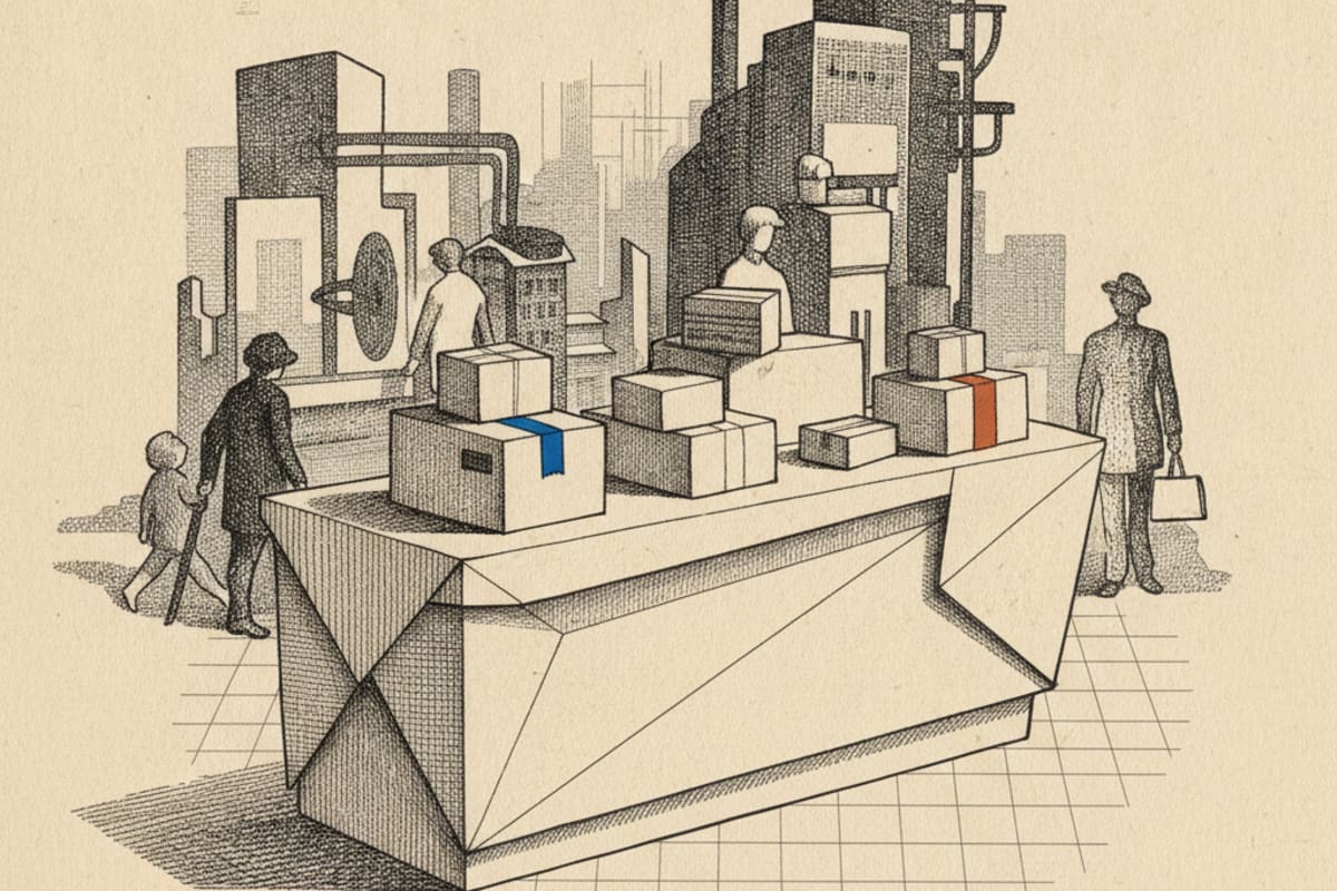 Illustration editoriale : Les canaux d'expédition évitent le décrochage commercial traditionnel