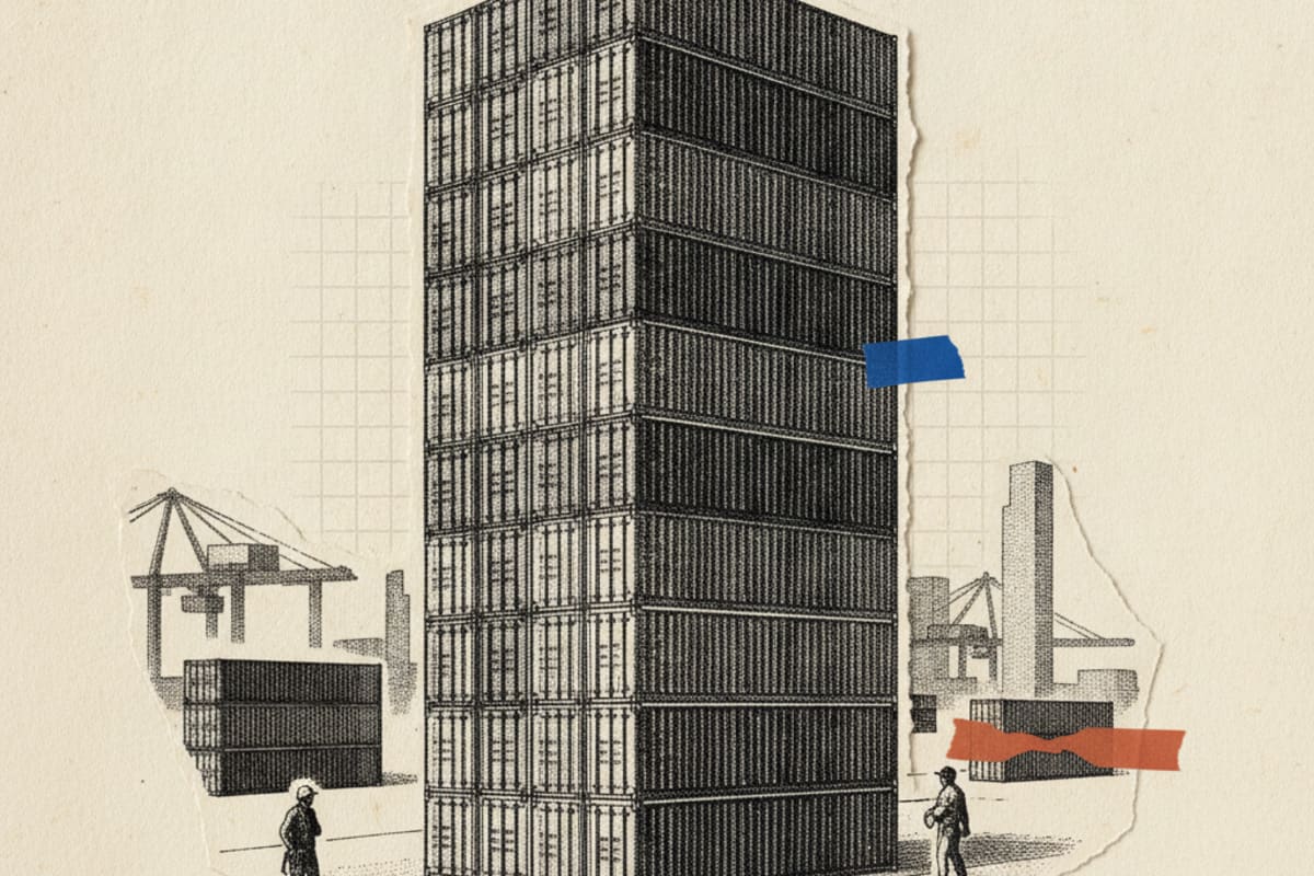 Illustration editoriale : Les barrières douanières accélèrent le repli américain
