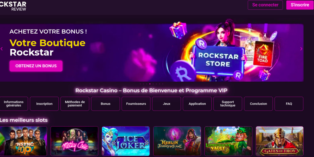 Casino Rockstar : un univers de jeux en ligne pour les joueurs francophones