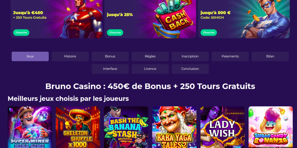 Bruno Casino : casino en ligne français avec méthodes de paiement flexibles