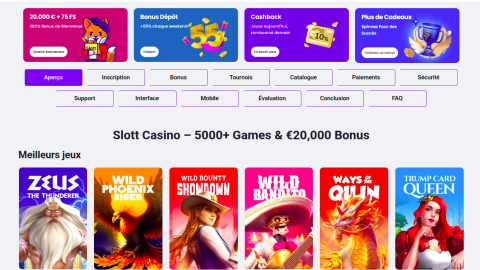 Casino Slott : plateforme de casino en ligne France sécurisée avec licence internationale