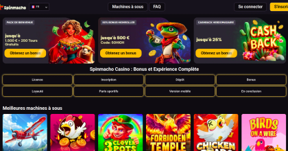 Application mobile Spinmacho : jouer en toute liberté sur votre smartphone