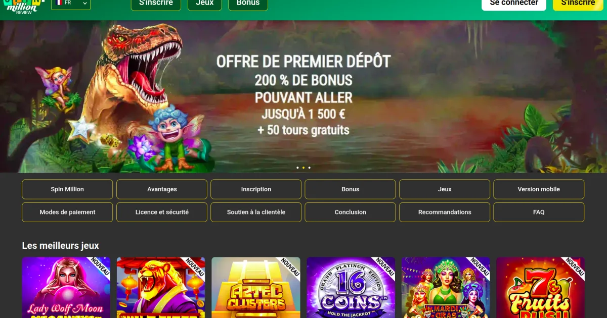 SpinMillion1.com : découvrez un casino en ligne France complet et facile d’accès