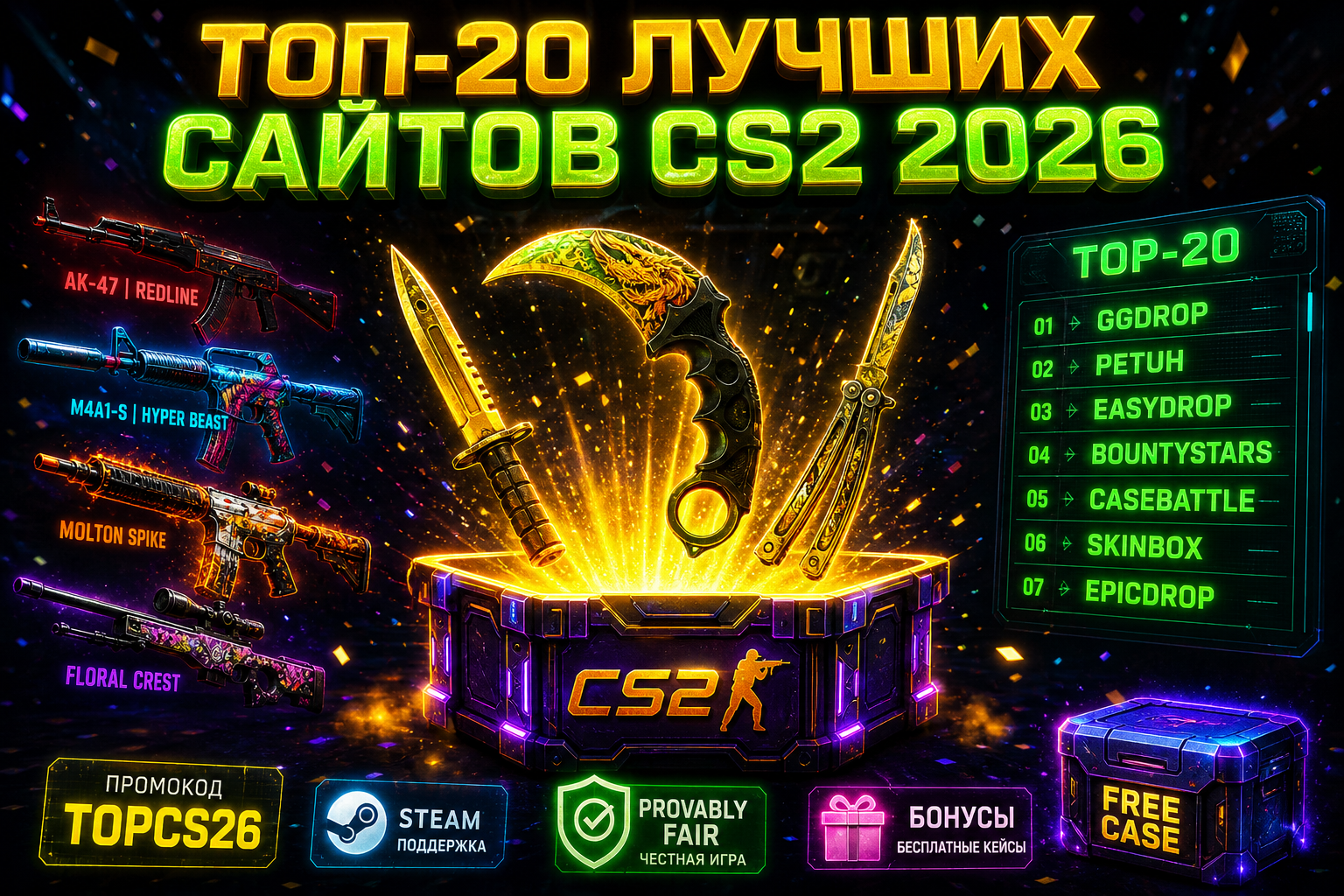 Сайты с кейсами CS2: как безопасно входить через Steam и избегать фишинга
