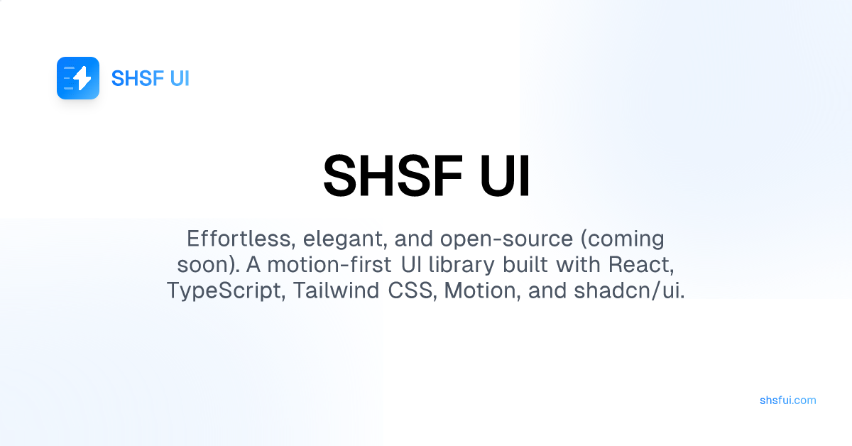 SHSF UI preview