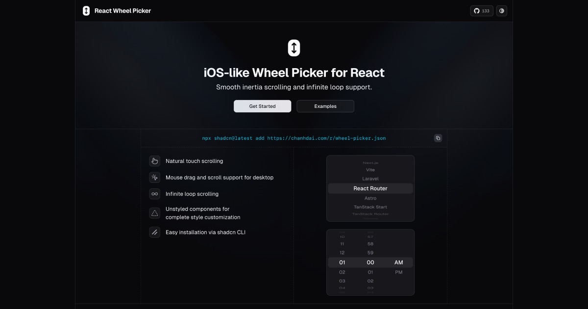 React Wheel Picker preview