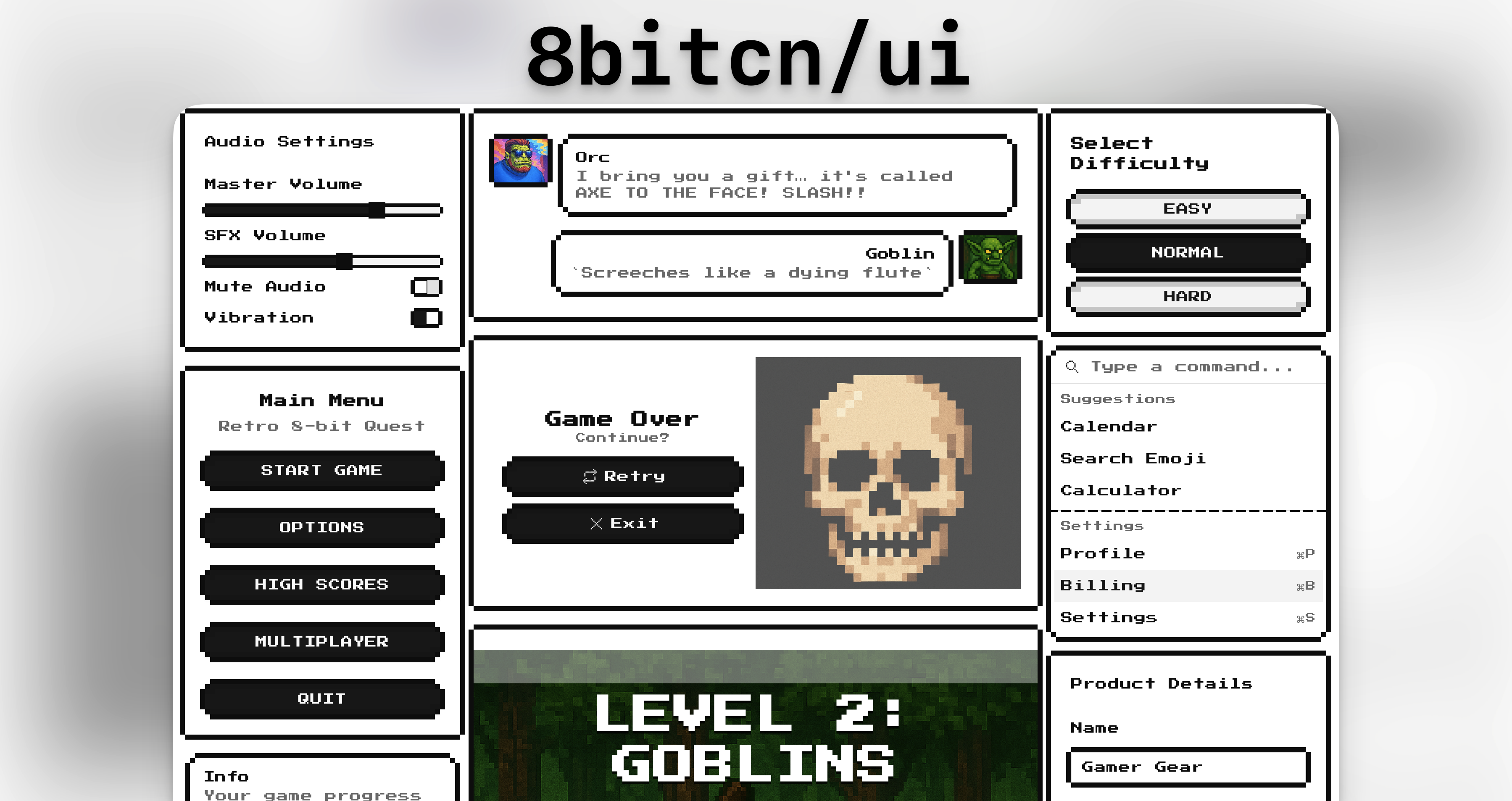 8bitcn/ui preview