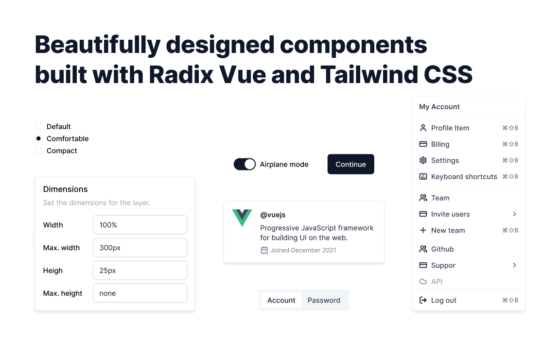 Shadcn for Vue preview
