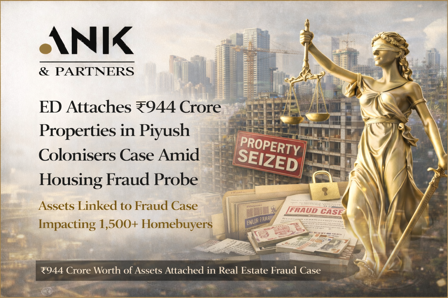 ED Attaches ₹944 Crore Properties in Piyush Colonisers Case Amid Housing Fraud Probe