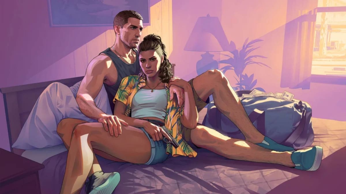 GTA 6 main characters Lucia and Jason official artwork