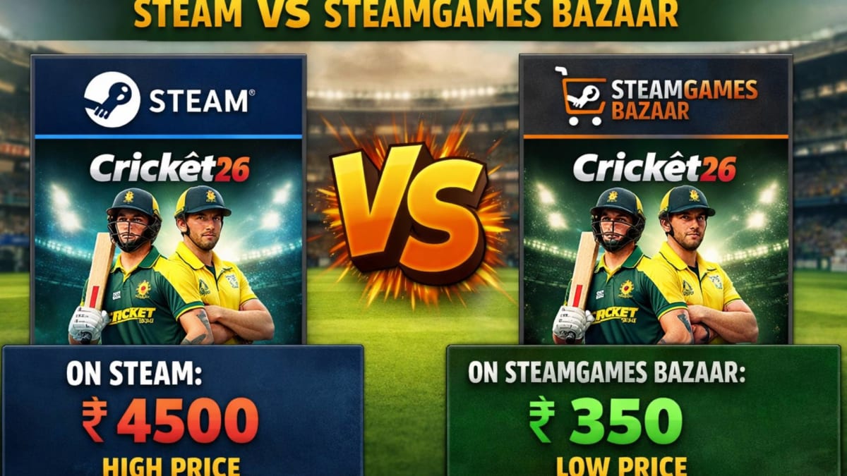 Comparison of Cricket 26 PC price between Steam and Steamgamesbazaar