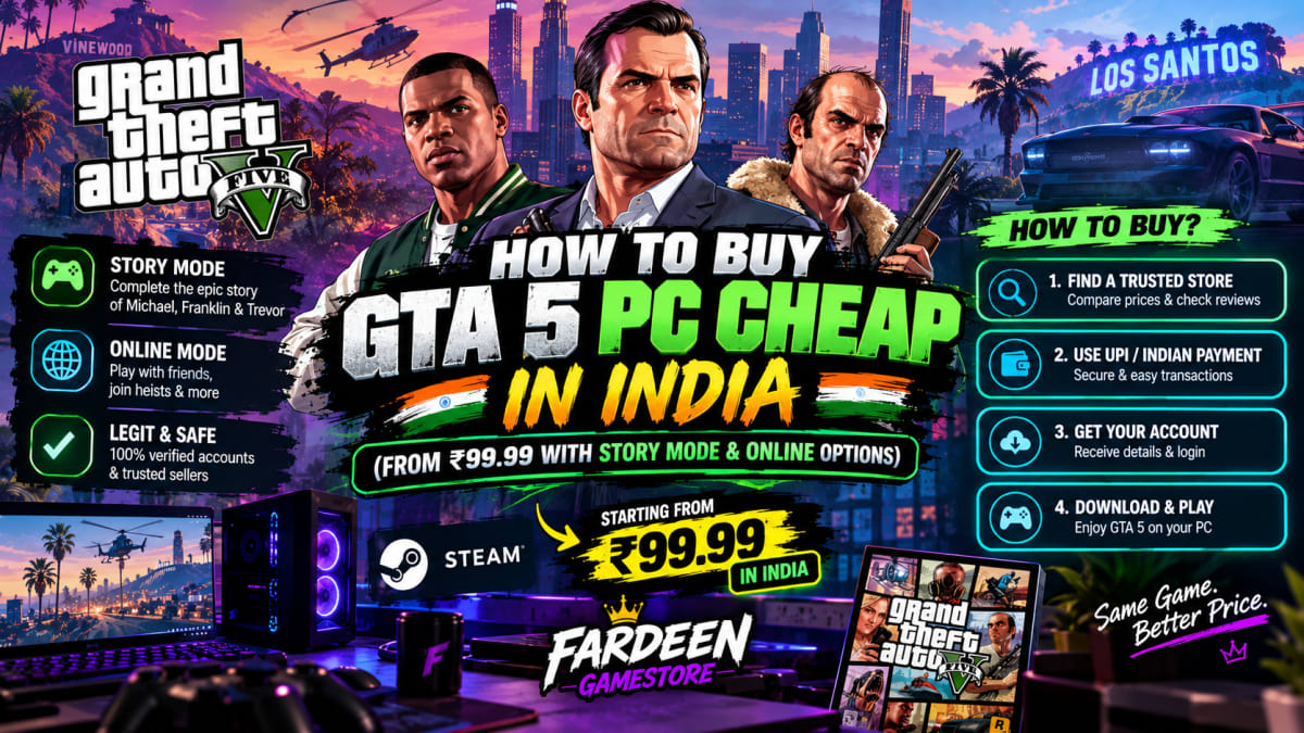 How to Buy GTA 5 PC Cheap in India (From ₹99.99 with Story Mode & Online Options)
