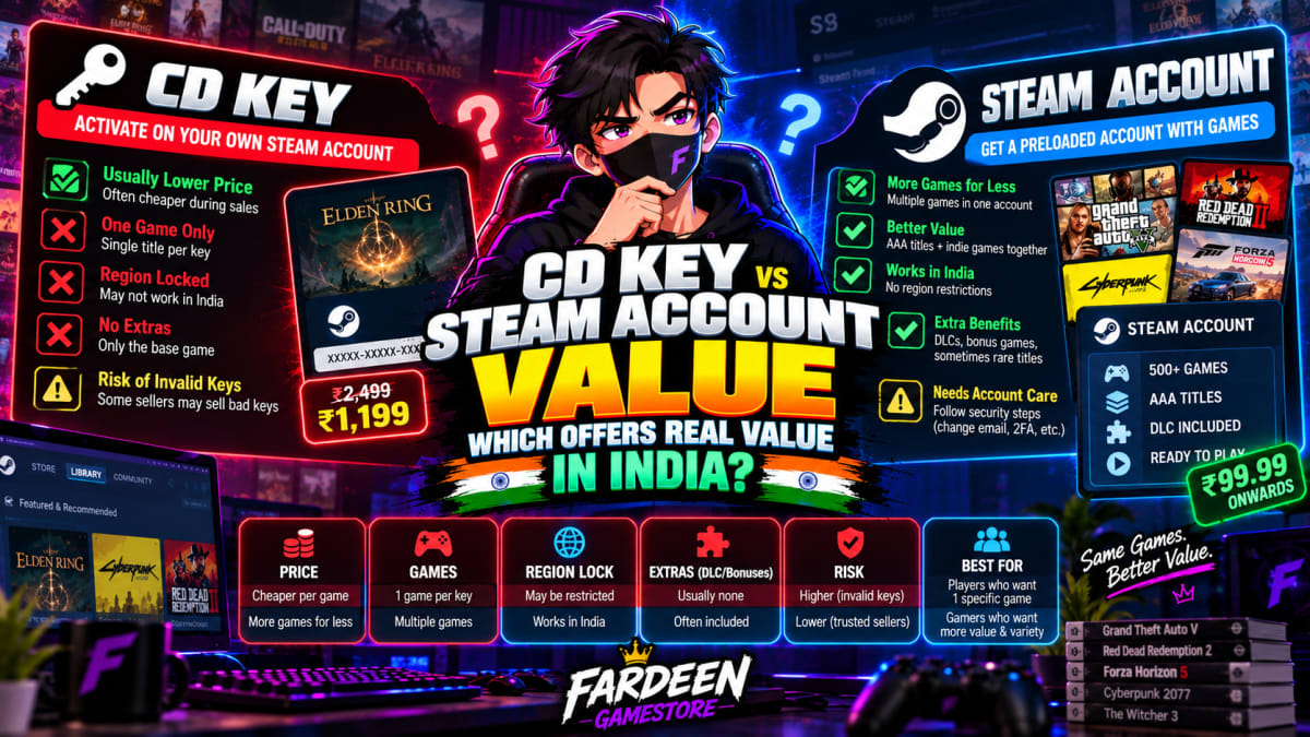 CD Key vs Steam Account Value: Which Offers Real Value in India?