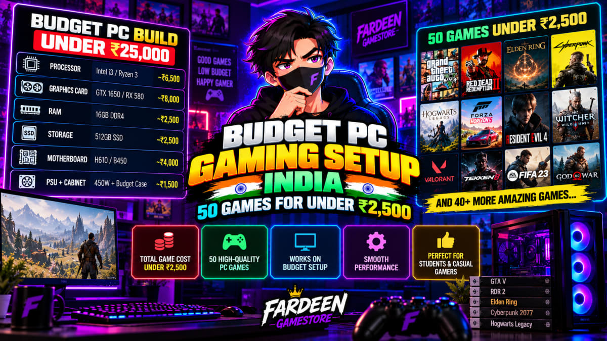 Budget PC Gaming Setup India: 50 Games for Under ₹2,500