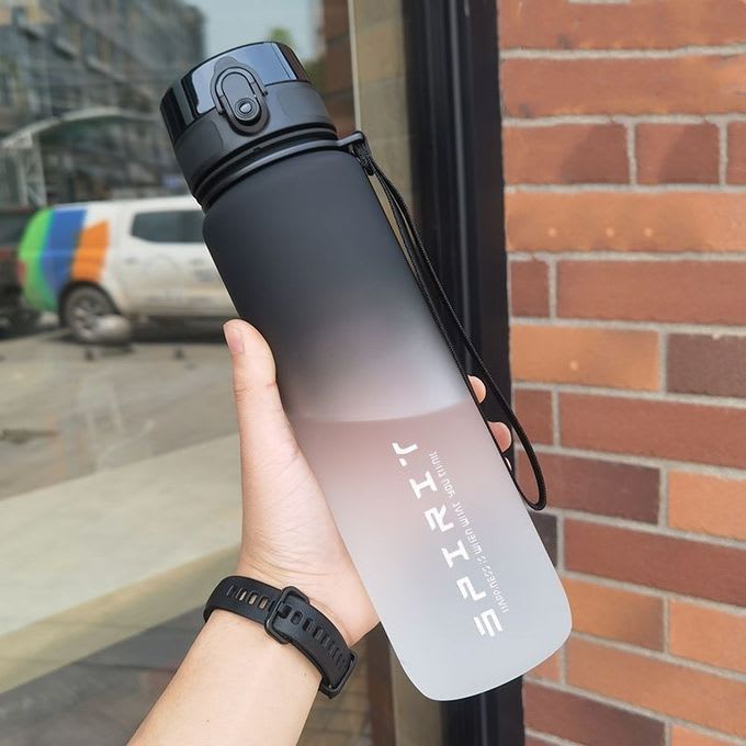 1000ml Sports Water Bottle - Black And White 1 1000ml Sports Water Bottle - Black And White
