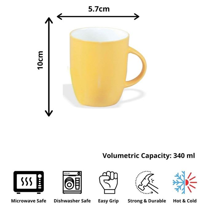 Sundabest 6pcs Ceramic Mug - Yellow 3 Sundabest 6pcs Ceramic Mug - Yellow - Image 3