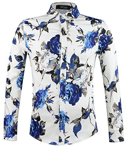 Fashion Mens Long Sleeve Casual Pattern Floral Business Printed Shirts Official Vintage 1 Fashion Mens Long Sleeve Casual Pattern Floral Business Printed Shirts Official Vintage
