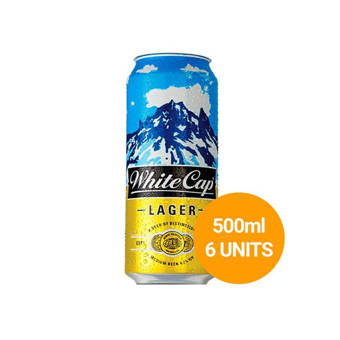 White cap Lager Cans 500ml - 6 Pack 3 White cap Lager Cans 500ml - 6 Pack - Image 3
