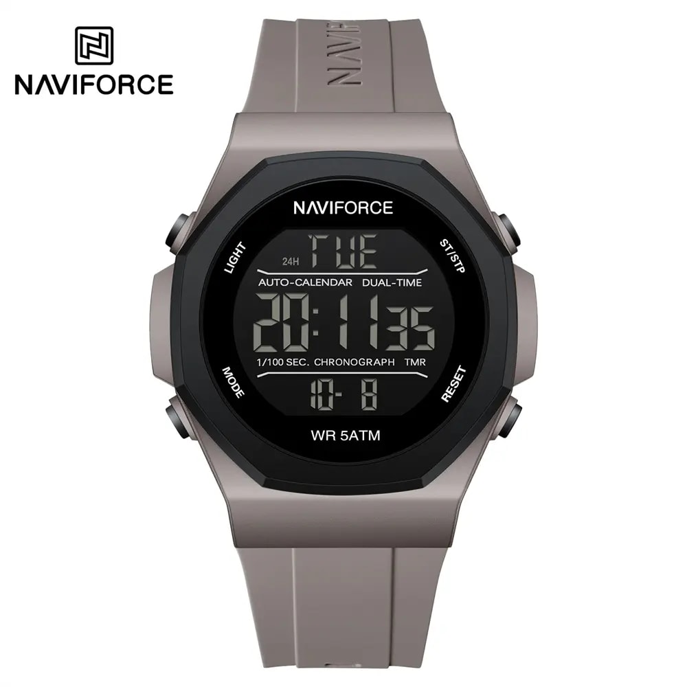Naviforce NF7117 Gray B.GY/B.GY Men Silicon Digital Display 50M Water Resistant Watch 1 Naviforce NF7117 Gray B.GY/B.GY Men Silicon Digital Display 50M Water Resistant Watch