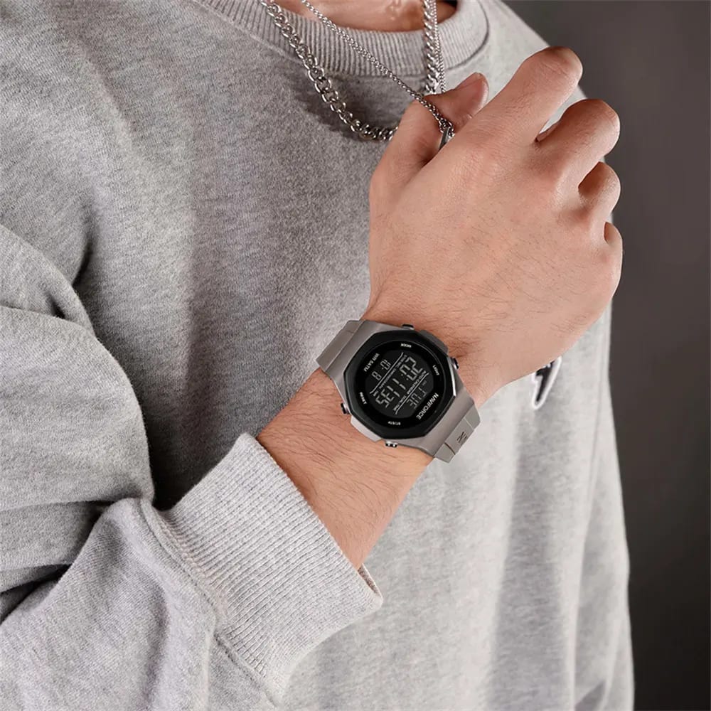 Naviforce NF7117 Gray B.GY/B.GY Men Silicon Digital Display 50M Water Resistant Watch 3 Naviforce NF7117 Gray B.GY/B.GY Men Silicon Digital Display 50M Water Resistant Watch - Image 3
