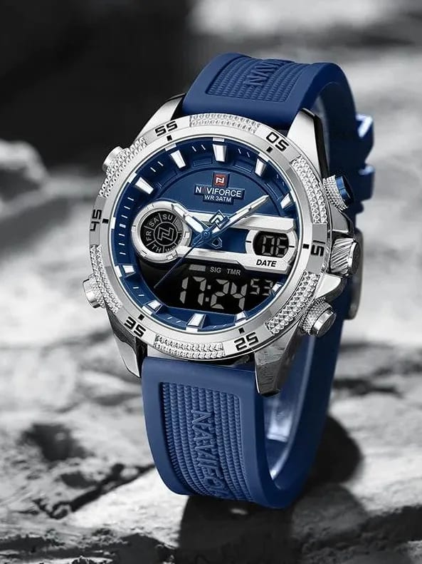 NAVIFORCE 9223s Starfire Premium Men Watch - Blue 2 Naviforce 9223S/BL Men’s Luxury Sports Watch – Style Meets Precision