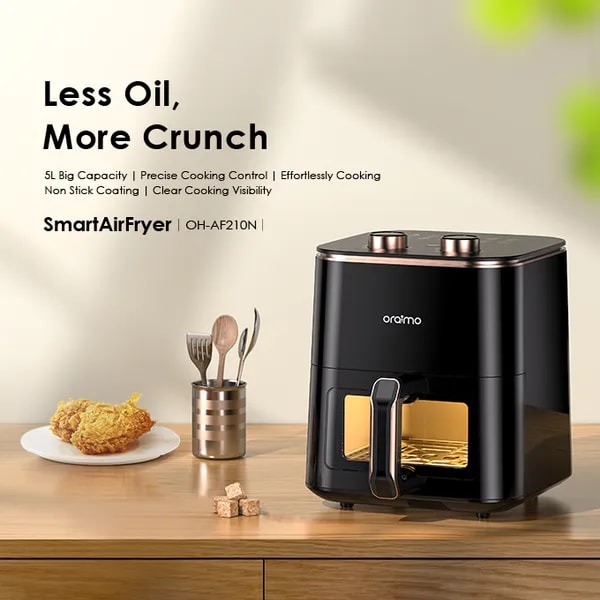 oraimo SmartAirFryer 1500W Cooking Visible Smart Air Fryer 2 oraimo SmartAirFryer 1500W Cooking Visible Smart Air Fryer - Image 2
