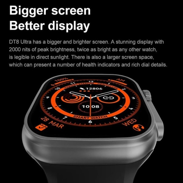 RichRipple Black+Grey 2 Smart Watch Bands Bluetooth Call Smart Watches - Image 3