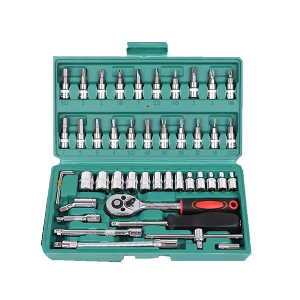 Tool 46 piece Set Wrench Batch Head Ratchet Pawl Socket Spanner Screwdriver - Image 3