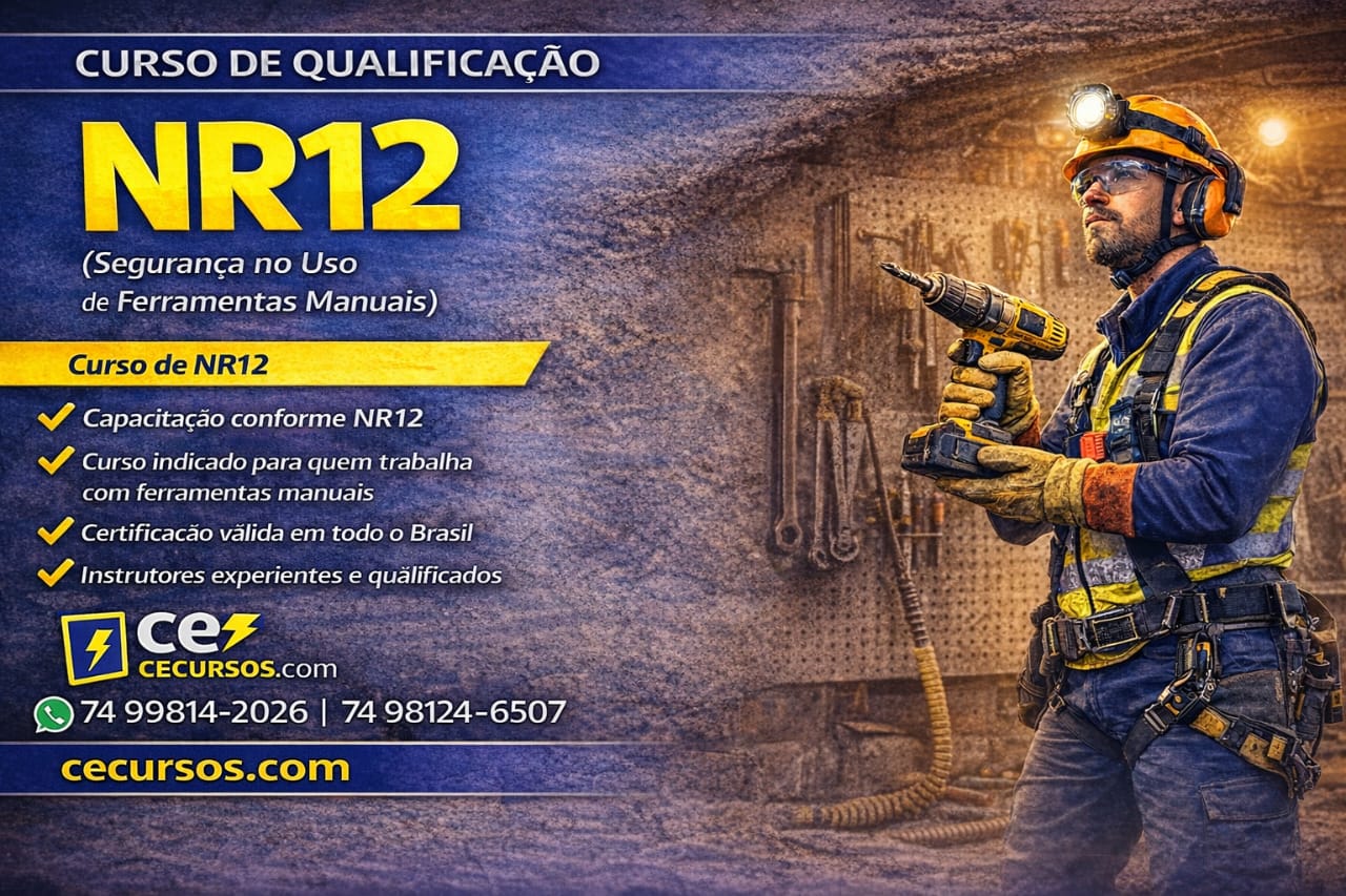 CURSO NR-12 - USO E MANUSEIO DE FERRAMENTAS ELÉTRICAS, MECÂNICAS E MANUAIS