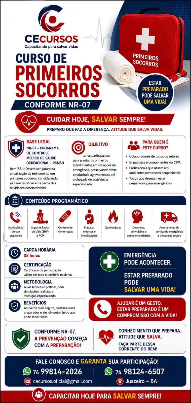 NR-07 CURSO DE PRIMEIROS SOCORROS.