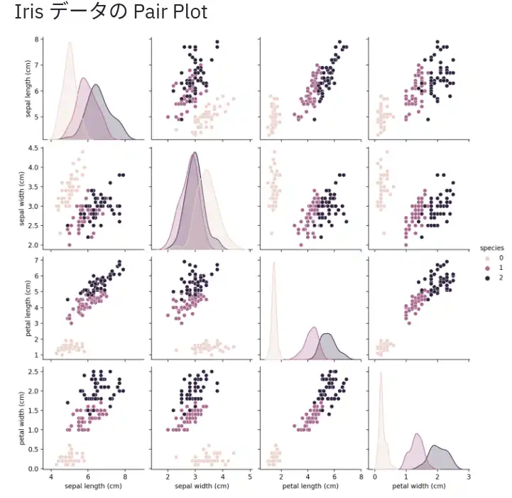 display pairplot