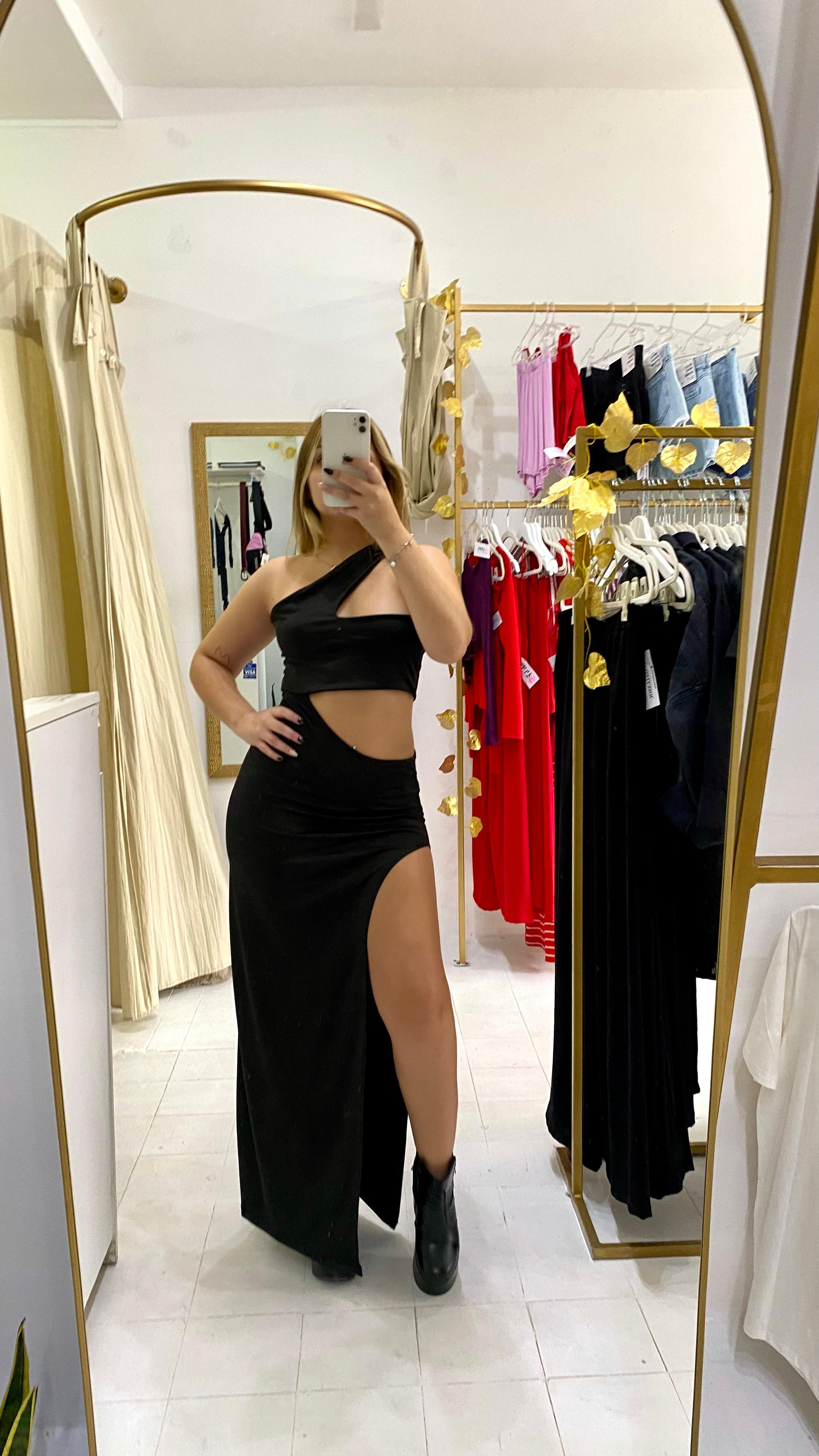 Vestido Largo Asimétrico Recortes