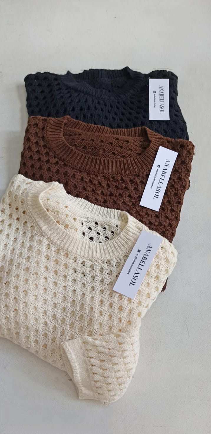 Sweater calado crop