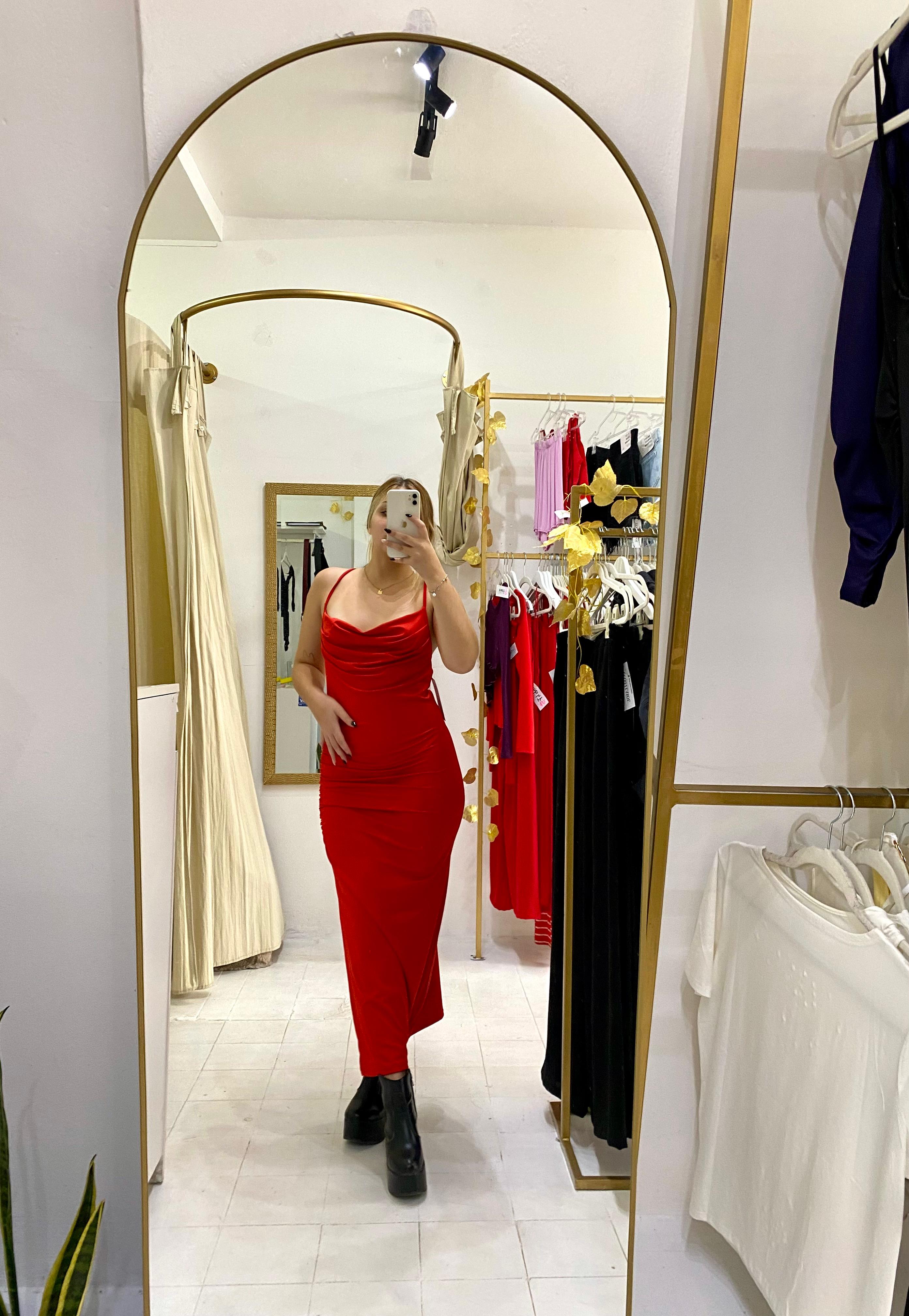 vestido largo rojo miniatura 2