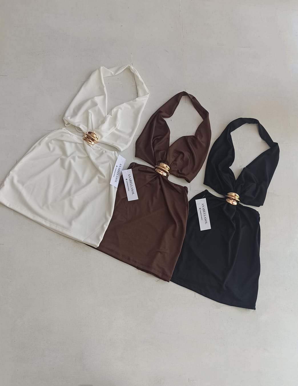 Vestido Hebilla en Cintura y recortes