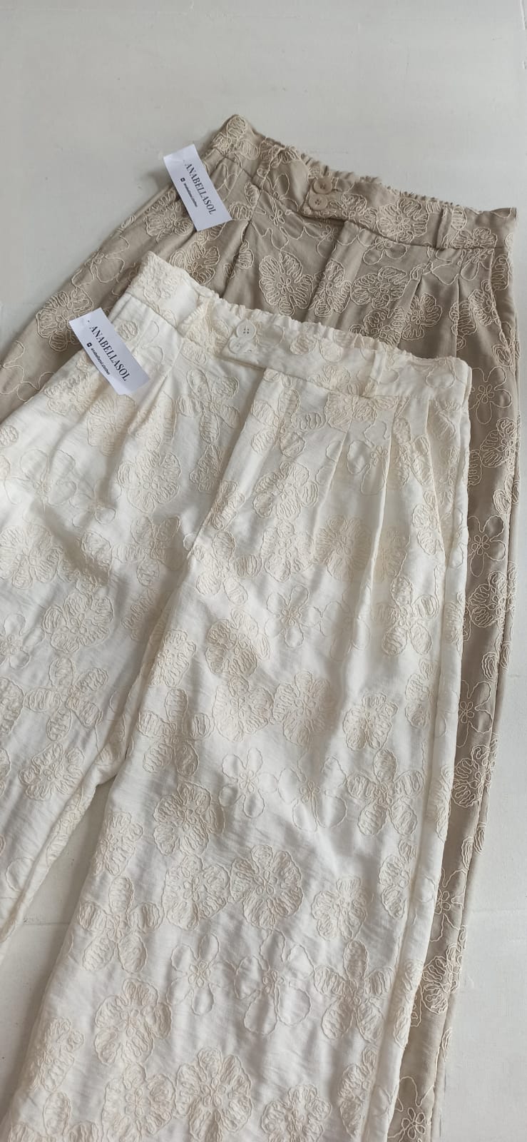 Palazzo Bordado 2 Botones