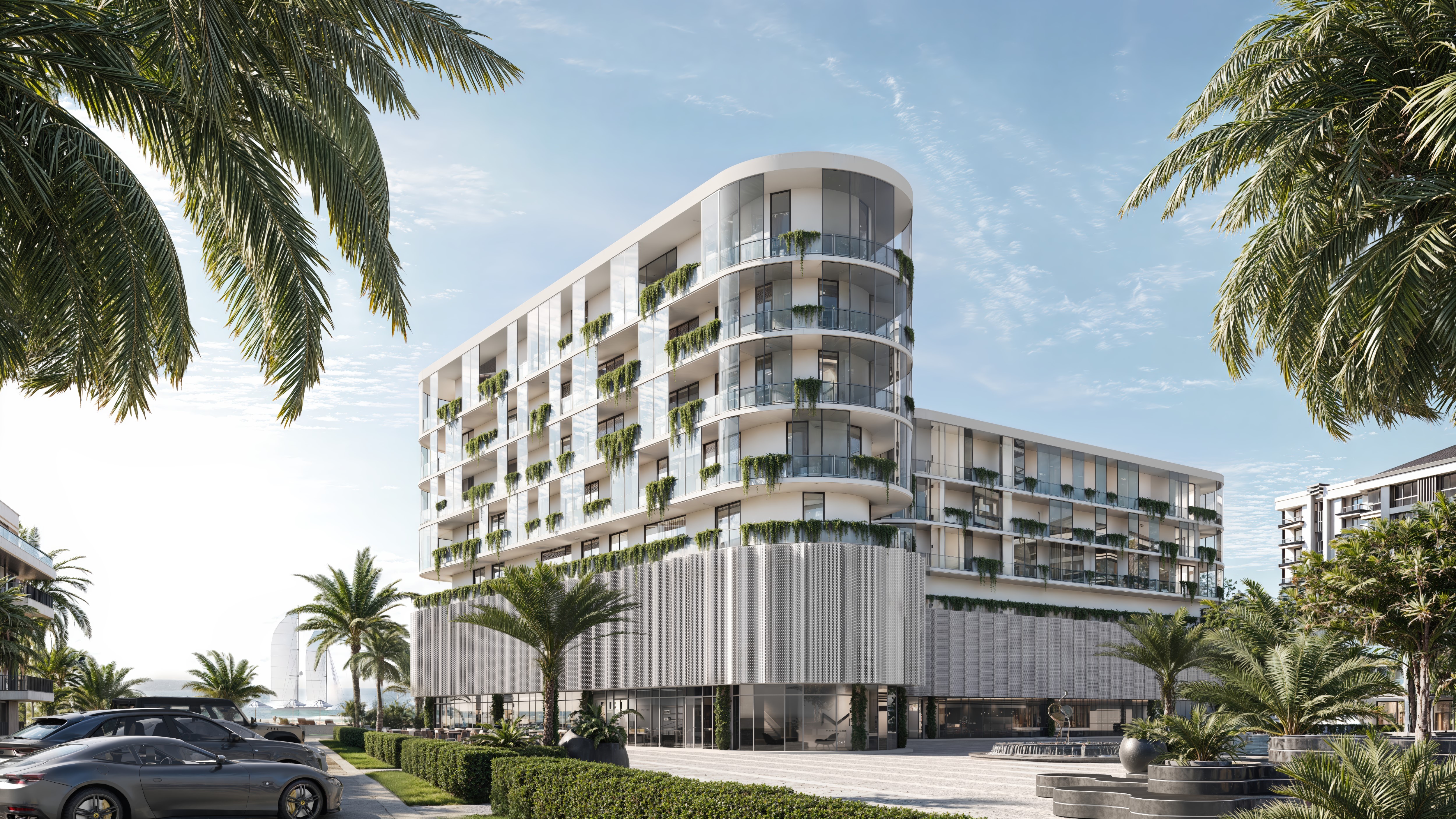 Miami High-Rise Condo Exterior and Interior 3D Rendering
