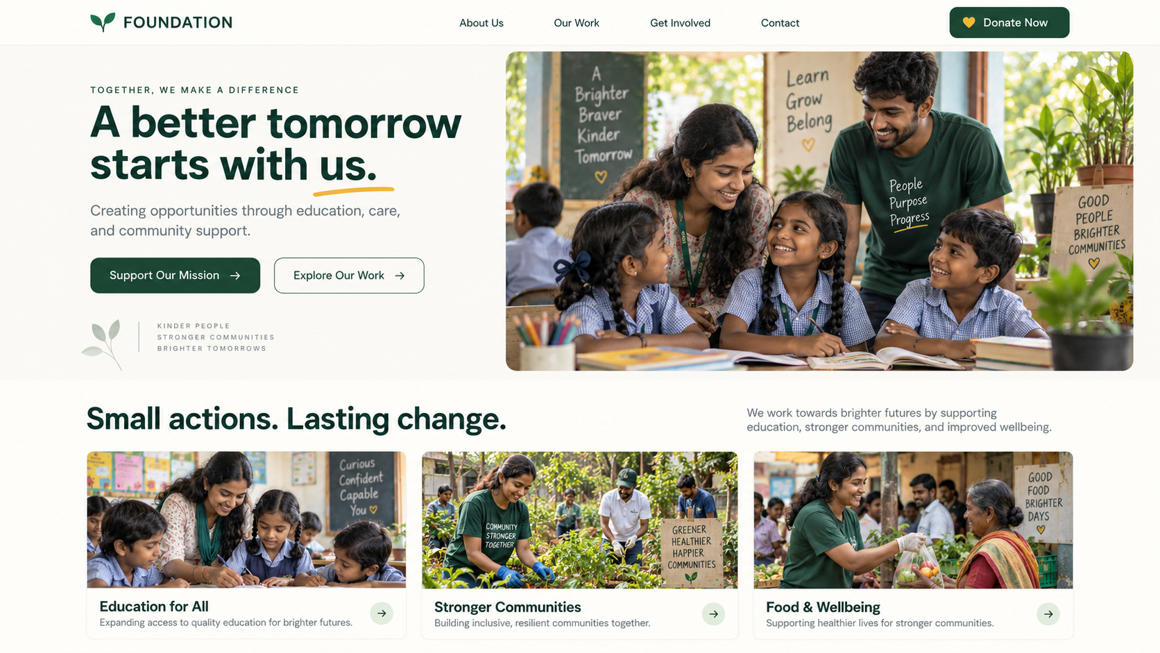 Foundation and NGO website mockup