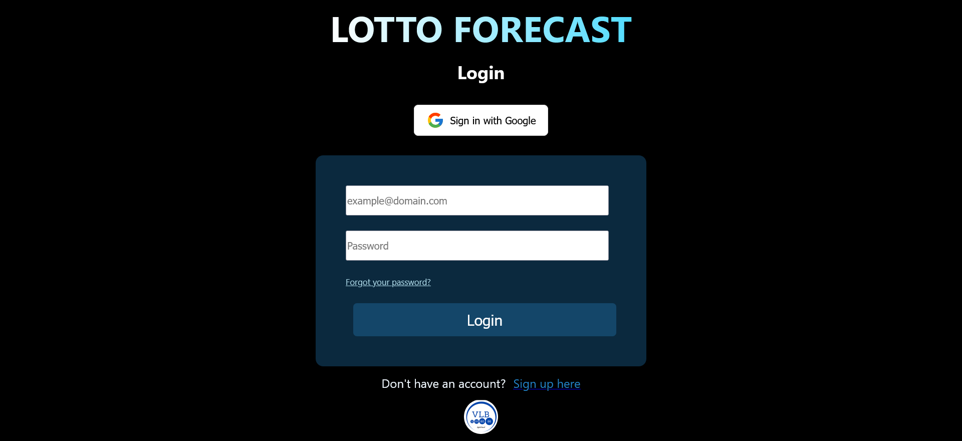 login page