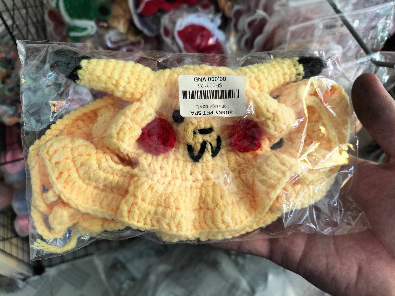 Mũ Len Chó Mèo - Pikachu Vàng - Size L
