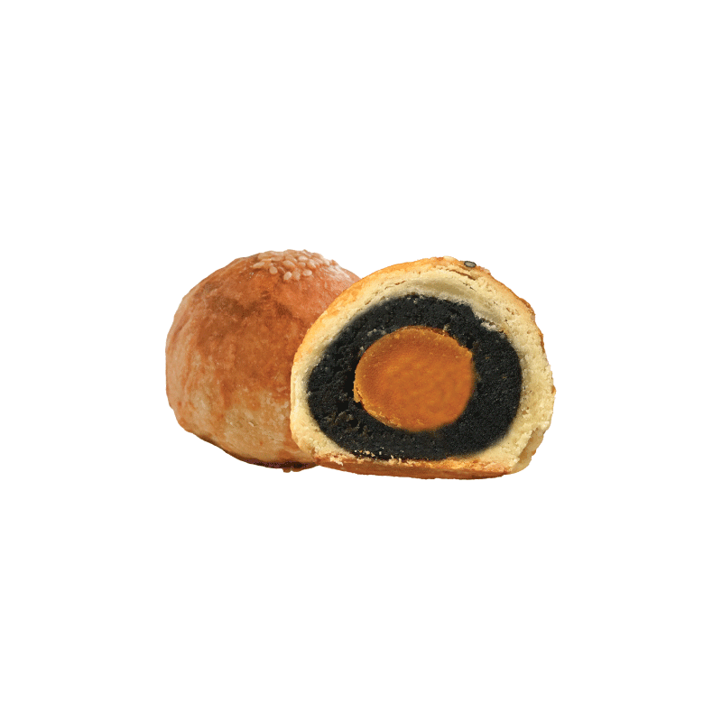 Egg Yolk Pastry — Black Sesame Lotus