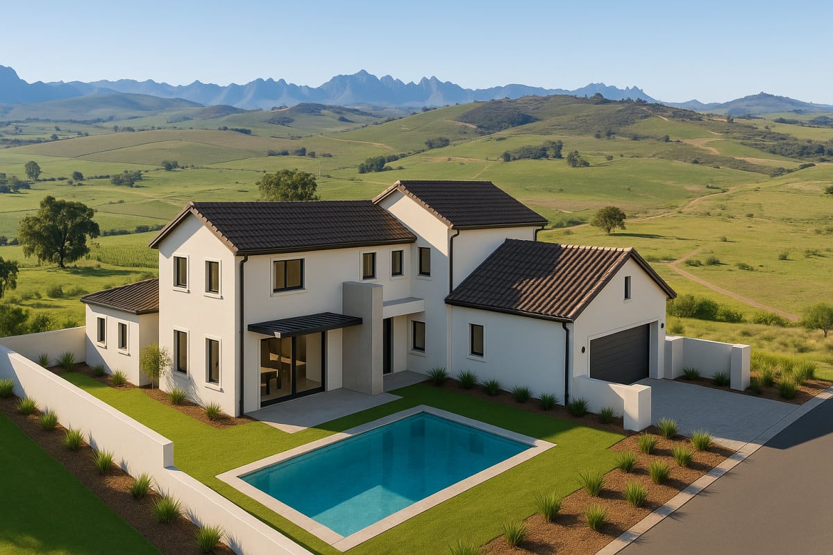 Bossenzicht home against mountain backdrop
