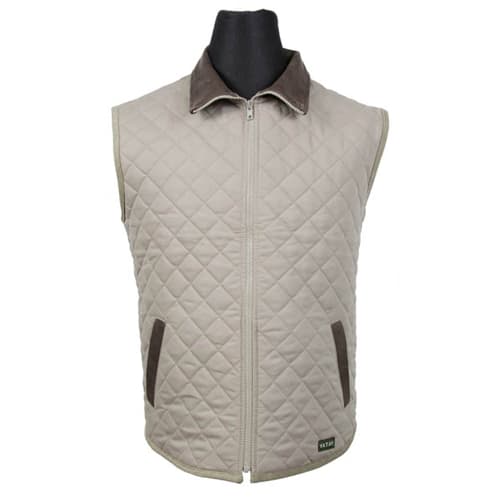 CHALECO HOMBRE MATELASSE CUELLO CUERO