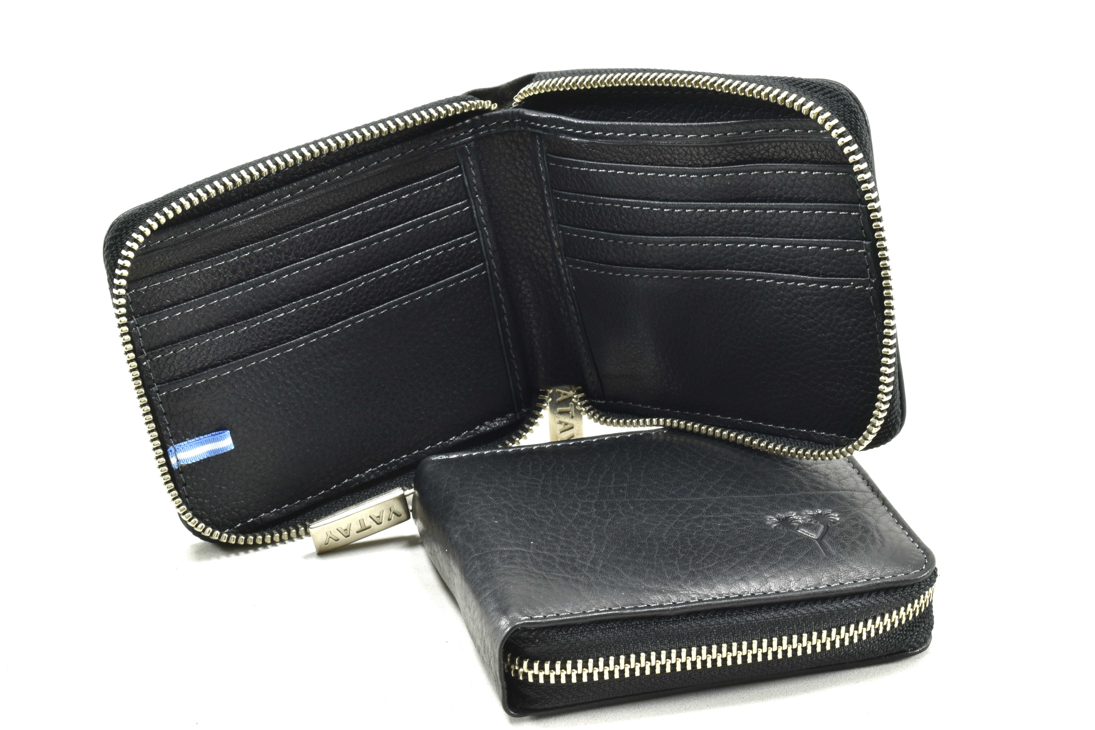 BILLETERA CON CIERRE UNISEX CON TARJETERO