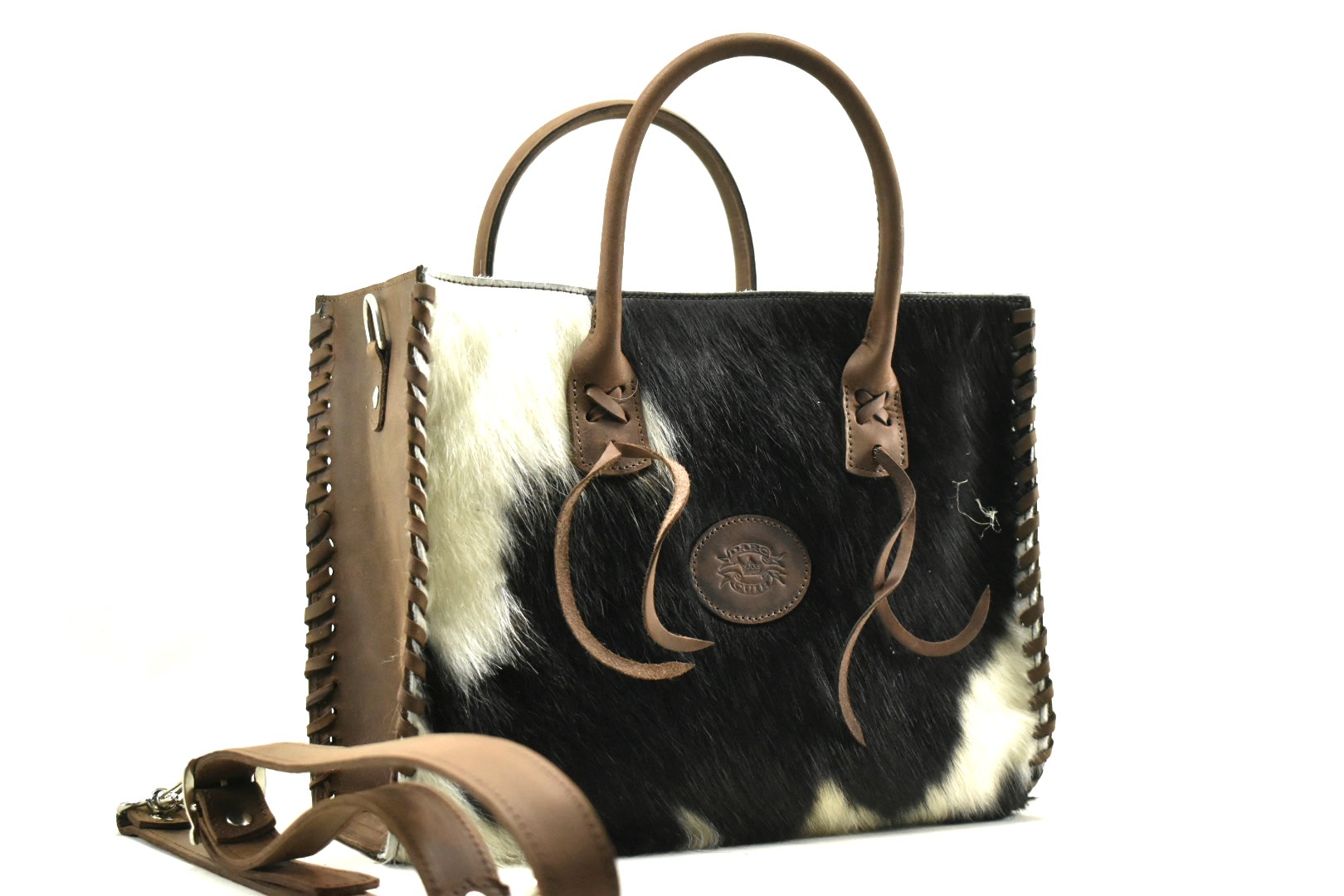 MINI HERMES TRENZADO CUERO Y PELO - Imagen 1