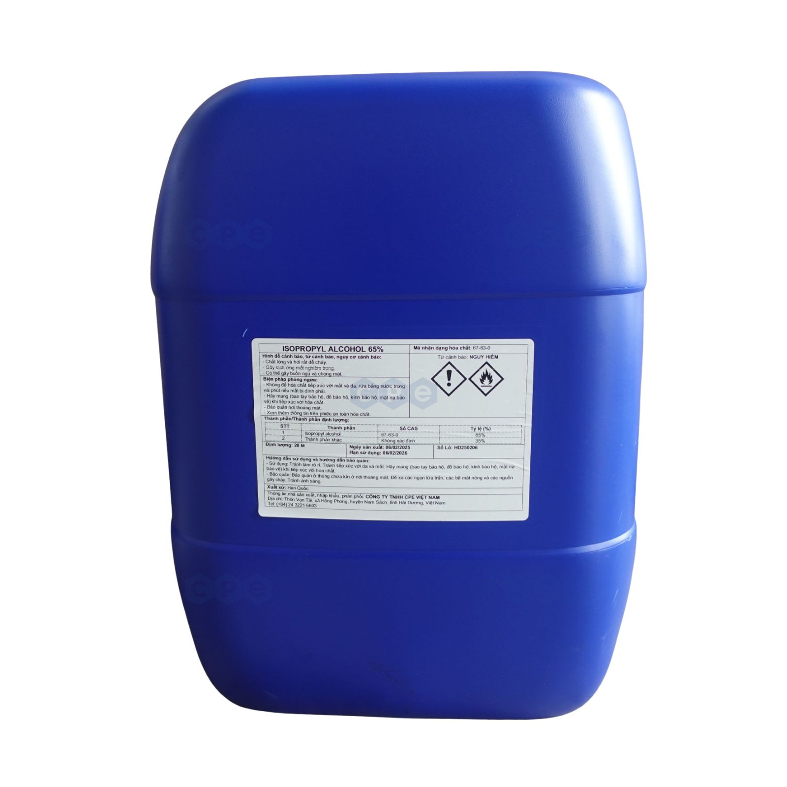 Dung môi Isopropyl Alcohol (IPA) 65% 99%