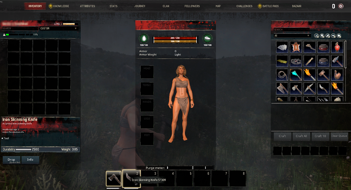 Conan Exiles iron skinning knife