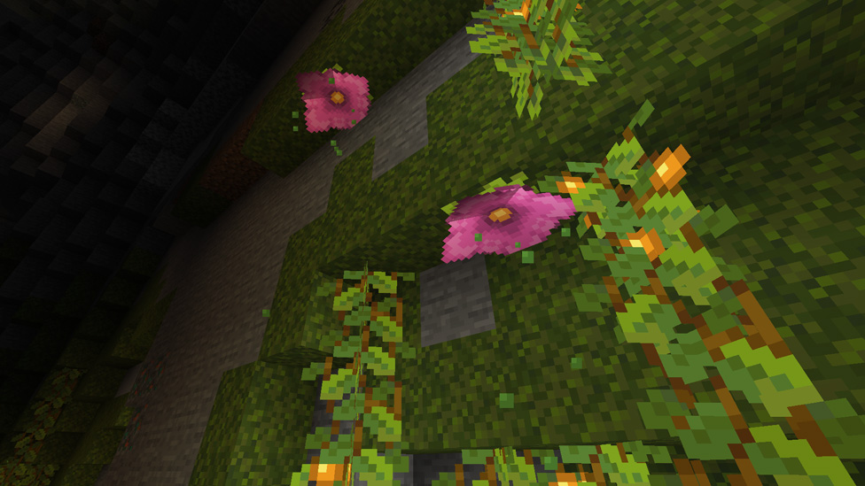 Spore Blossoms in a Lush Cave