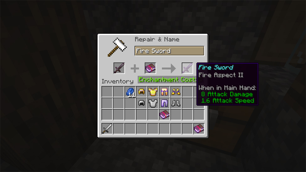 Enchanting Sword at Anvil